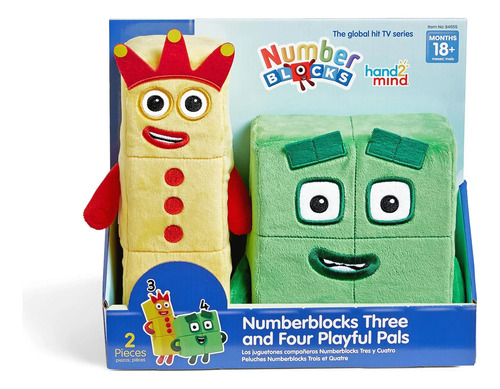 Numberblocks Peluches Numero Tres Y Cuatro