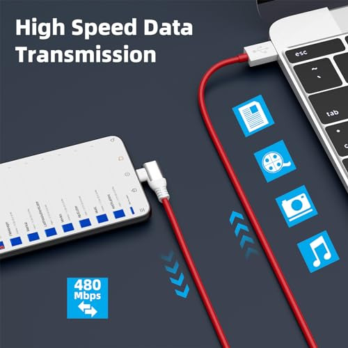 Cable Warp Charge De 6 Pies En Ángulo Recto Usb A A C Para O