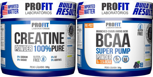 Bcaa Em Pó Super Pump 300g + Creatina Pure 300g - Profit 