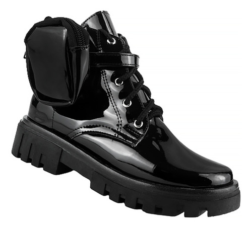 Bota Juvenil Plataforma Chunky Rockera Bolsita 6017-cn