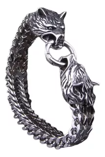 Pulsera Lobos Mordiendo Anillo. Brazalete Perros. Con Caja