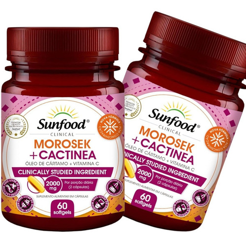 Morosek Cactinea Oleo Cartamo 2000mg 60cáps Laranja Moro Sabor Sem sabor
