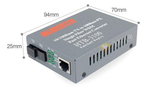 2pcs Transceptores De Fibra Óptica Media Converter Pof