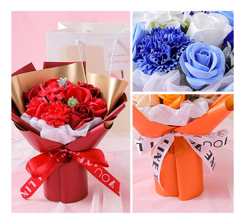 Jj Ramo De Flores De Rosas De Jabón Artificial, Rosa Eterna