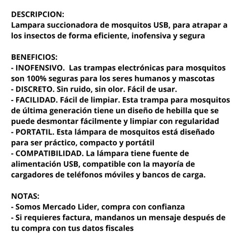 Imagen 10 de 10 de Lampara Atrapa Mosquitos Mata Antimosquitos Killer Repelente