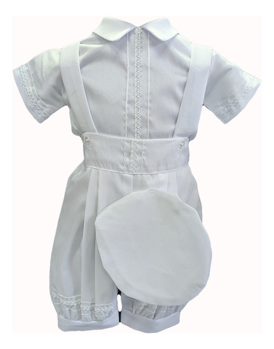Traje Para Bautizo De Niño Ropón Bautizo Niño Elegante M.p03 Blanco T6m