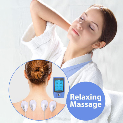 Estimulador Muscular Recargable 24 Modos Con 8 Almohadillas