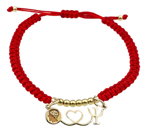 Pulsera Bolitas Psicologia Ch Plata 925 Baño Oro 24k R