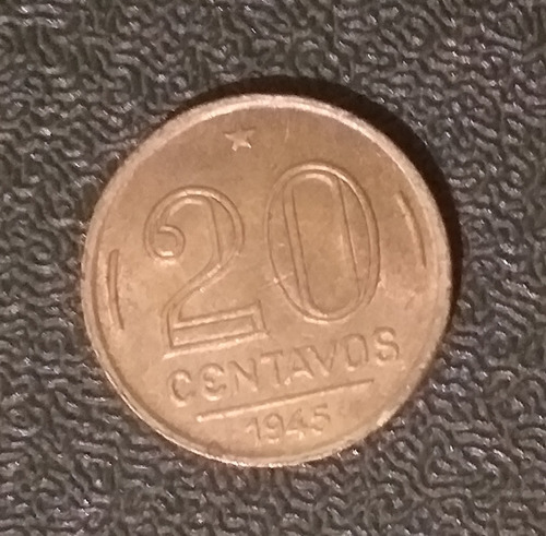 Moneda Brasil 20 Cents, Getulio Vargas 1945 Km#556a