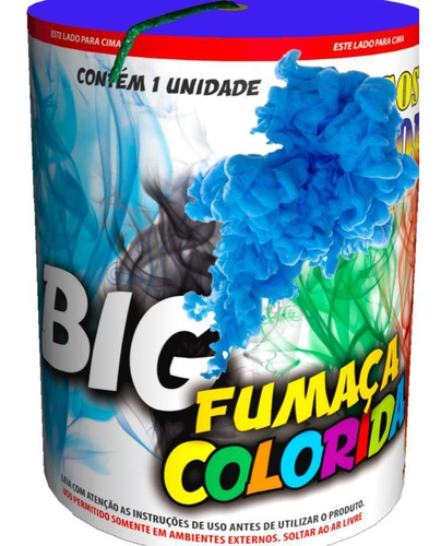 Big Fumaça Colorida Gigante Latão Cor Azul