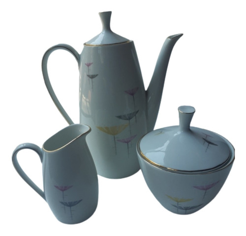 Set De Cafetera, Jarra Y Azucarero Porcelana Verbano 