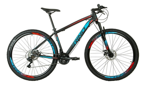 Bicicleta Aro 29 Rino Everest Color 21v Cambios Shimano Cor Azul/vermelho Tamanho Do Quadro 19