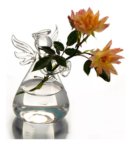 Jarrón Con 8 Ángeles De Cristal, Decorativo Para Recuerdos