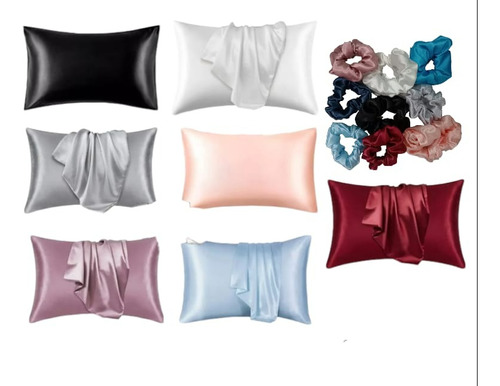 Funda Almohada Satin Saten Tipo Seda Set X2 Unids