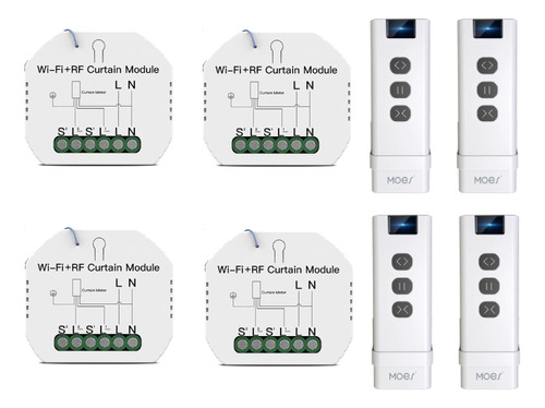 Kit 4 Interruptor Cortina Wifi Alexa Google Home +4 Controle
