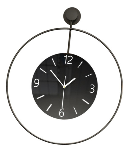 Reloj De Pared Decorativo Gran Reloj Negro Moderno Silencio