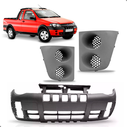 Kit Parachoque E Par Grade Strada 2004 2005 2006 2007 2008