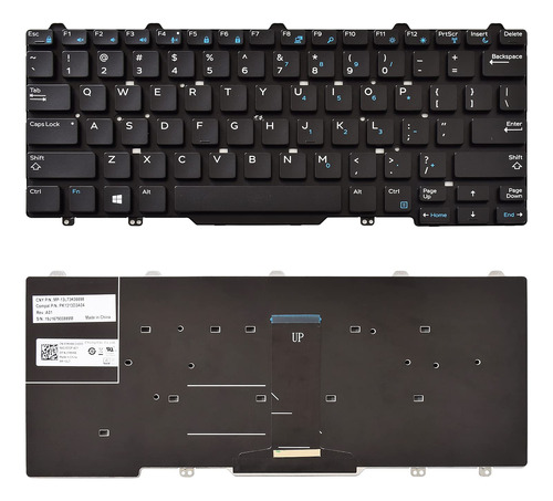 Sunmall Teclado Repuesto Para Dell Latitude Diseño Negro