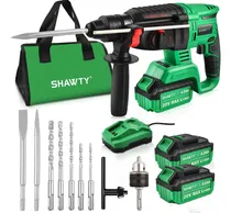 Comprar SHAWTY Rotomartillo Inalambrico, S0011B Martillos Demoledores Sds, Herramientas Eléctricas 1600W, 20V Taladro de Martillo Giratorio con 2 Baterías de 4.0 Ah Taladros de Percusión