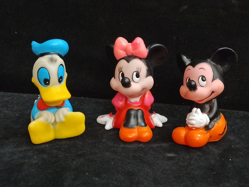 3 Muñecos De Goma Disney Productions Con Chifle 