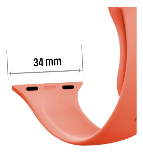 Malla Smart Watch 42 44 Mm Silicona Naranja 4.2 Cm