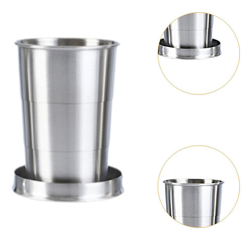 2 Taza Plegable Taza Portátil De Acero 150ml 6,5 Cm X 7,6