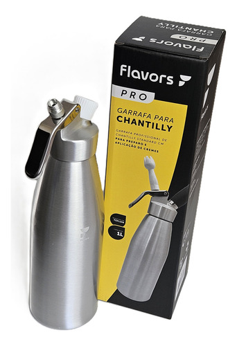 Garrafa De Chantilly Sifão Profissional Fpro Alumínio 1 Litro