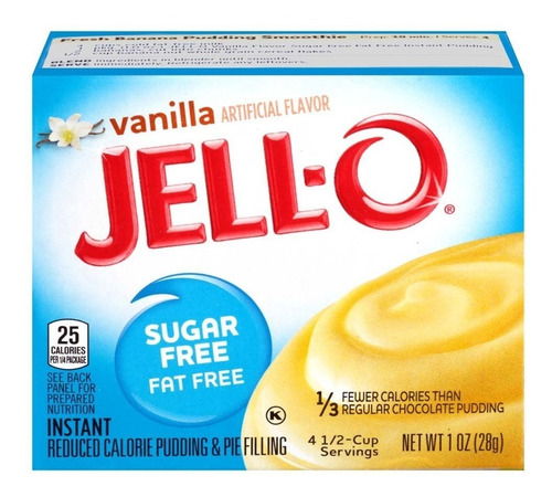 Gelatina Sin Azúcar De Vainilla Instantáneo Pudín Mix 1 Caja