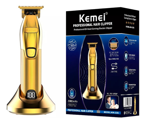 Maquina De Acabamento Profissiona Km I32s + Shaver Km Tx1 Cor Dourado 110v/220v