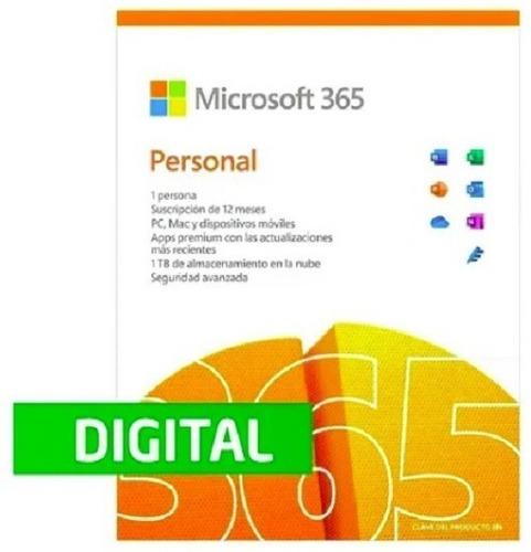 Microsoft Office 365 Personal 1 Año Original 5 Dispositivos