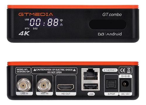 Caja De Tv Android 4k Con Receptor Híbrido Sat/tdt/cable