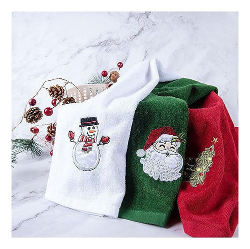 Toallas De Mano Navideñas De 3 Piezas, Toalla De Mano Y Cara