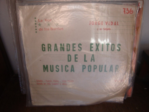 Vinilo Jorge Vidal Exitos De La Musica Popular T2