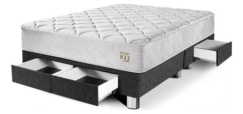 Cama Paraíso Con Cajones Pocket Max | King