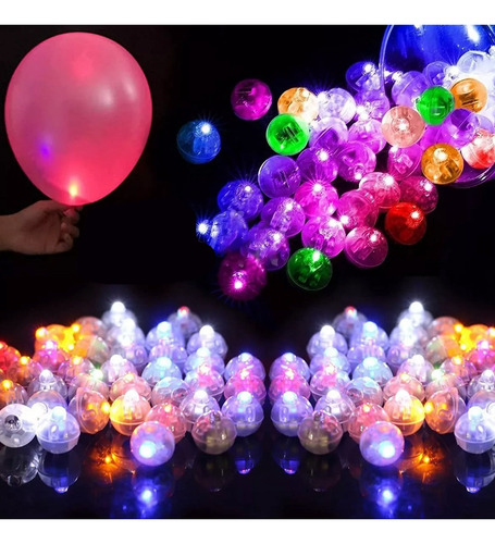 100 Pzs Mini Luces Led Redondas De Globos De Luz De Colores