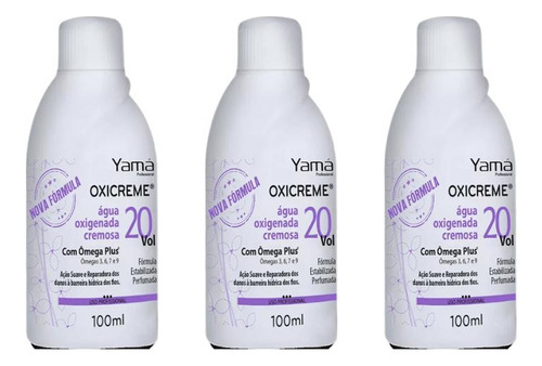 Agua Oxigenada Yama 100ml 20 Volumes - Kit Com 3un