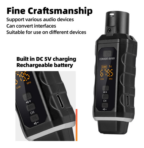 Transmisor Xlr Con Convertidor Inalámbrico De Micrófono Pro