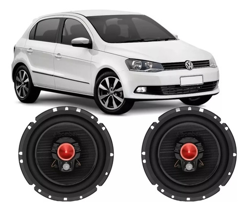 Kit Alto Falante Bomber Porta Dianteiro Vw Gol G5 G6 200 2un Cor Preto
