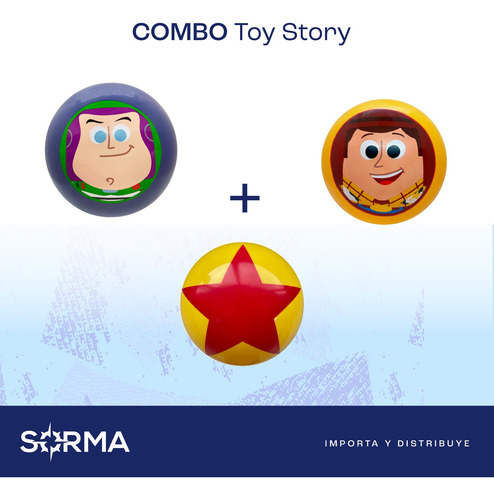 Imagen 3 de 5 de Combo 3 Pelotas Personajes Disney Goma Lic Oficial