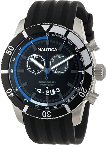 Nautica Men's N17583g Nsr 08 Chronograph Reloj Black Dial