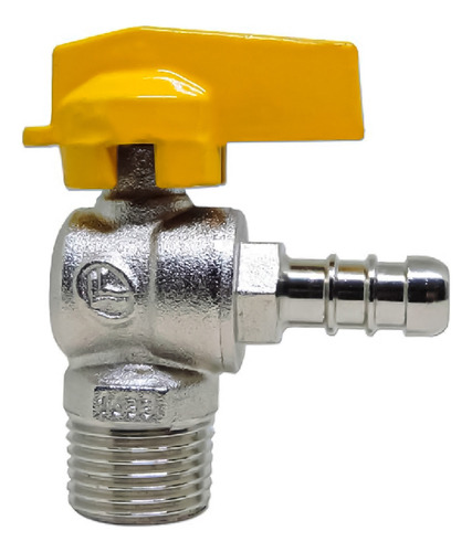 Registro De Gás Esfera Angular 90° Rosca 1/2 Npt X 3/8 Bico