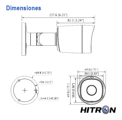 Imagen 5 de 6 de Camara Bullet Dahua Cooper B2a21 1080p Ir 20mts 93° Metálica