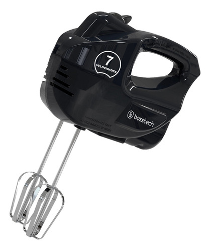 Batidora De Mano Bosstech M1 200 Watts 7 Vel Color Negro