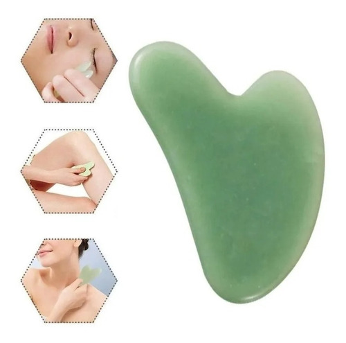 Guasha Cuarzo Jade 100% Natural Masajeador Facial