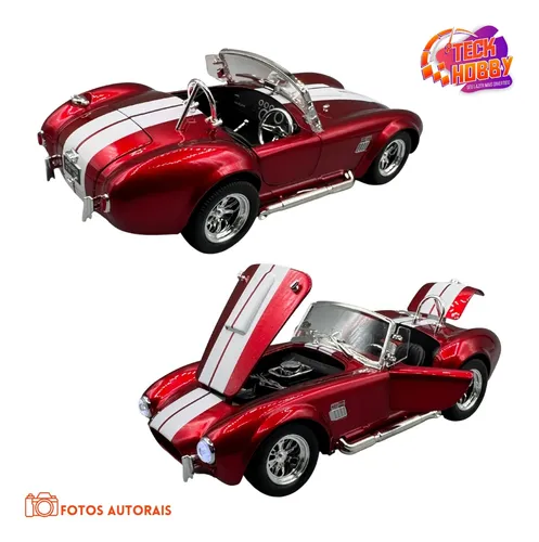 Miniatura Carro Shelby Cobra 427 Ano 1965 Acende Farol 1:24