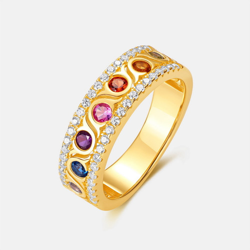 Anillo De Moda Para Mujer Con Anillo De Oro Chapado En Plata