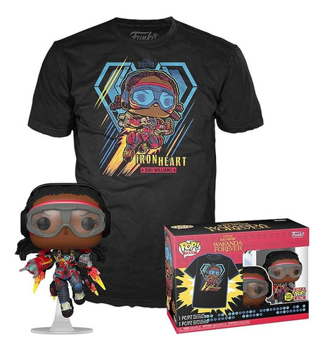 Funko Pop & Tee: Black Panther - Playera XL y Ironheart Mk1