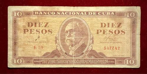 Billete 10 Pesos Cuba 1961 Pick 96 A Firma Che Guevara