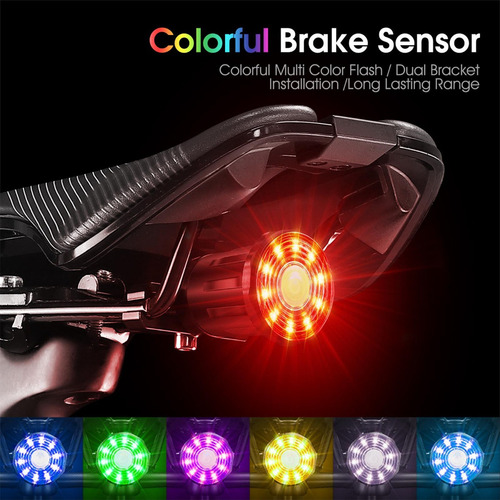 - Luz Led Trasera Para Bicicleta Con Sensor De Freno