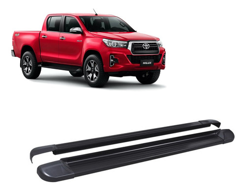 Estribos Aluminio Negro Toyota Hilux Revo 2016+